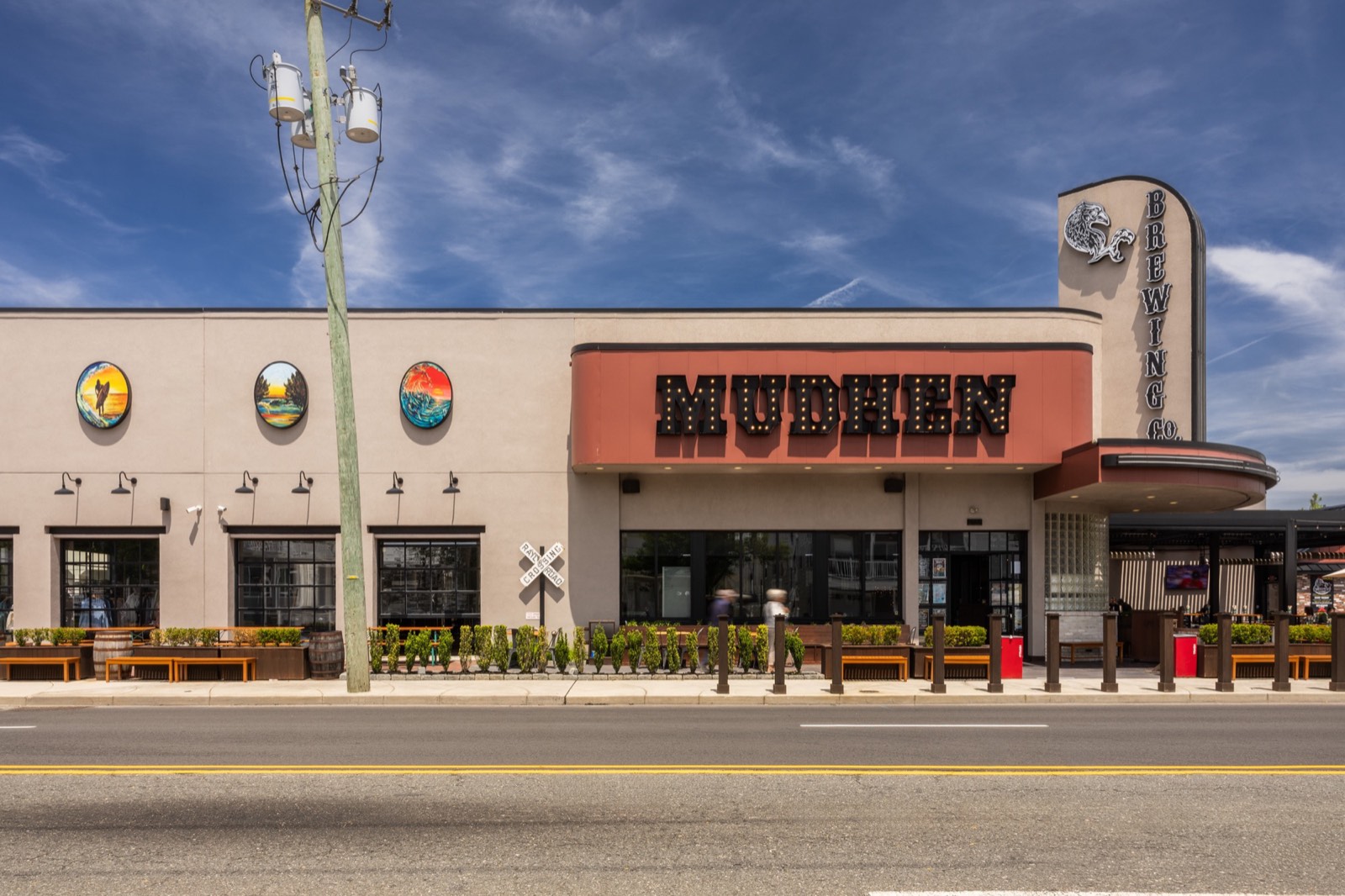 MudHen Brewing Company on a clear day in Wildwood, New Jersey