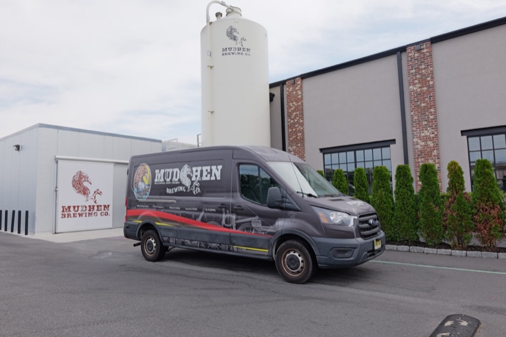 The MudHen Brewing catering van parked outside the brewery